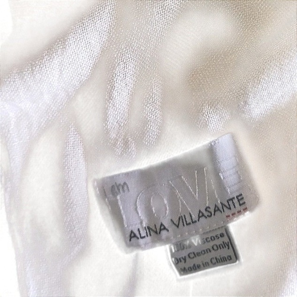 Peace Love World Alina Villasante White Viscose Peace Heart Graphic Scarf Wrap - Picture 5 of 9